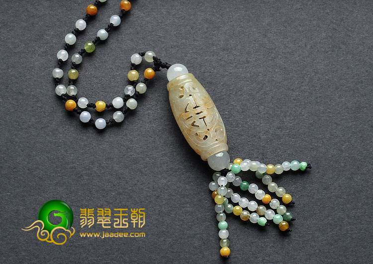 糯冰种黄翡缅甸翡翠A货福柱挂件