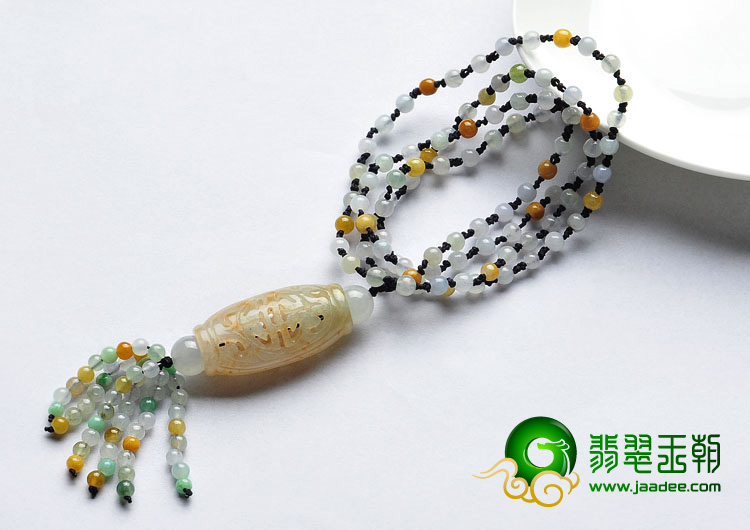 糯冰种黄翡缅甸翡翠A货福柱挂件
