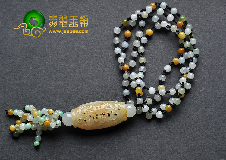 糯冰种黄翡缅甸翡翠A货福柱挂件