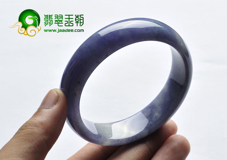 糯冰种紫罗兰略飘花缅甸翡翠A货手镯（57.3mm）