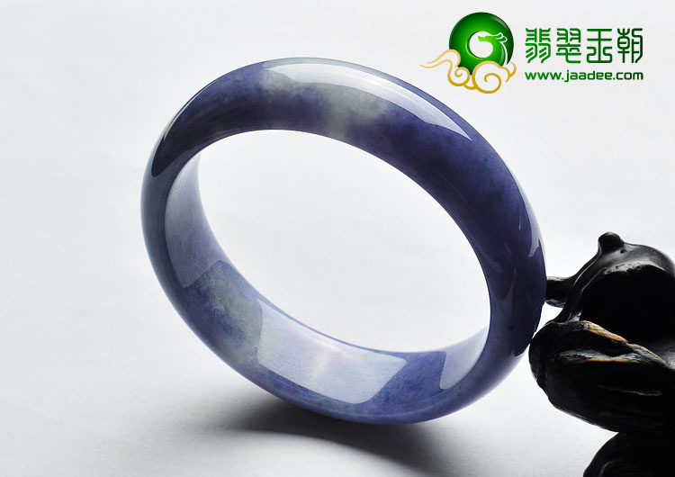 糯冰种紫罗兰略飘花缅甸翡翠A货手镯（57.3mm）