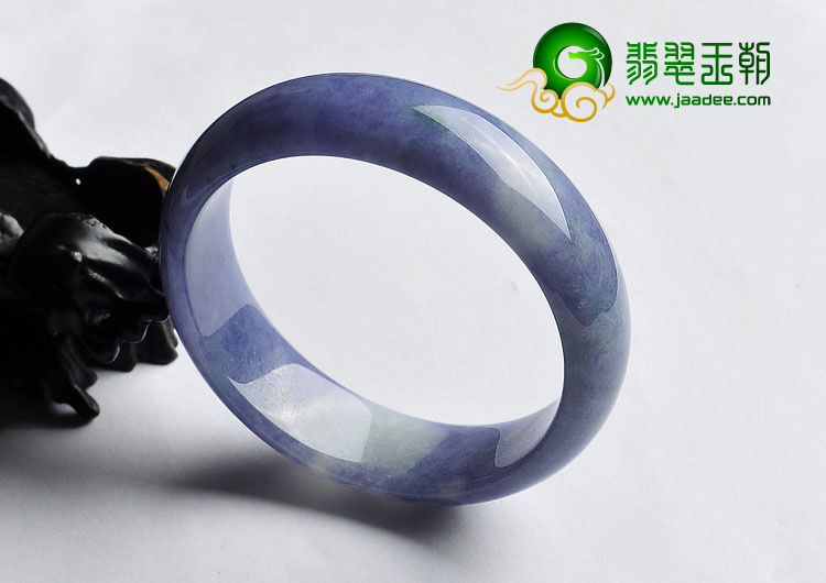 糯冰种紫罗兰略飘花缅甸翡翠A货手镯（57.3mm）