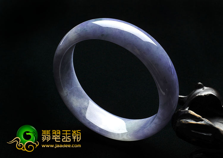 糯冰种紫罗兰略飘花缅甸翡翠A货手镯（57.3mm）