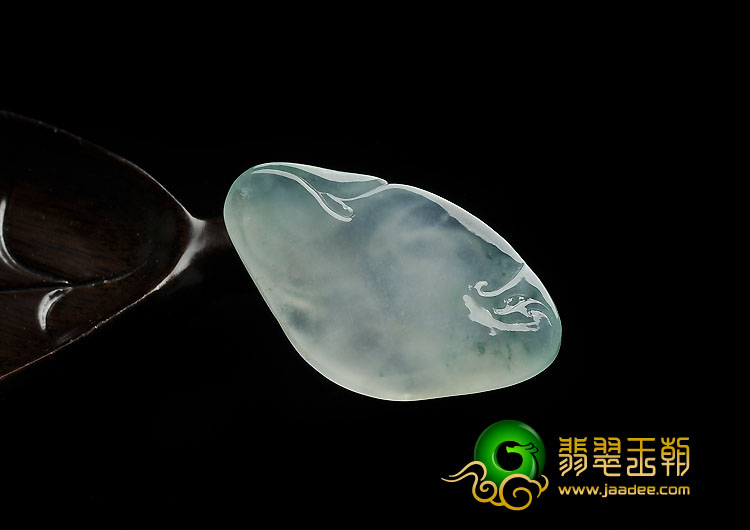冰种略飘花缅甸翡翠A货福从天降挂件