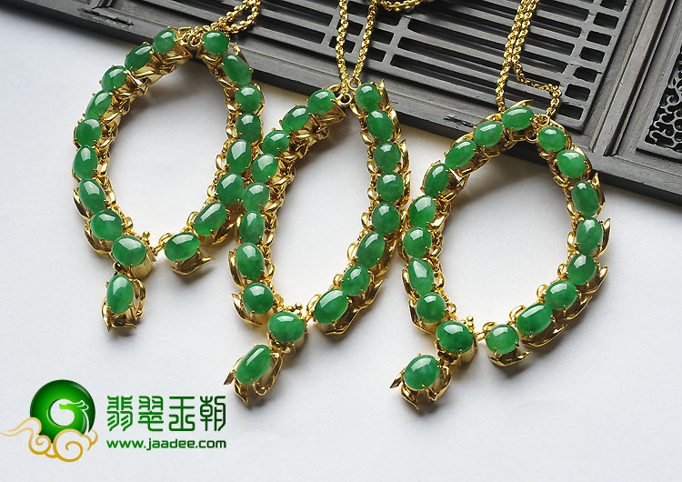冰种阳绿缅甸翡翠A货项链面（一批走）