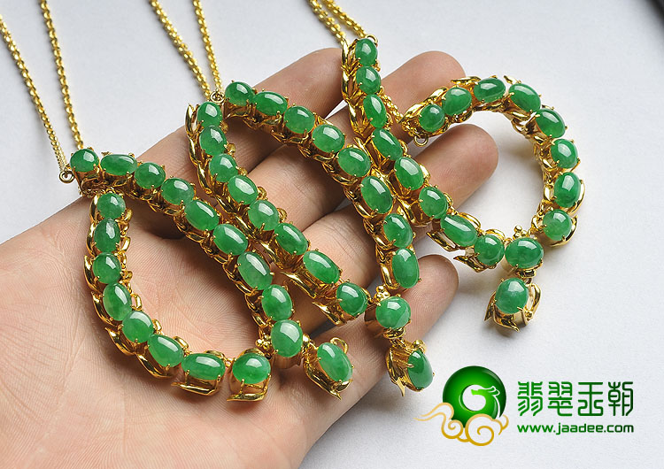 冰种阳绿缅甸翡翠A货项链面（一批走）