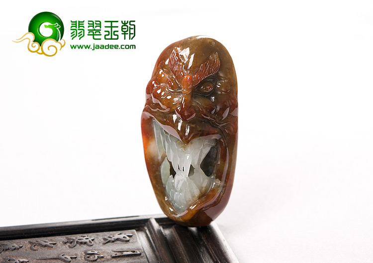 糯冰种褐红翡缅甸翡翠A货辟邪挂件
