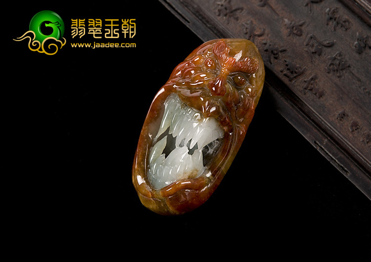 糯冰种褐红翡缅甸翡翠A货辟邪挂件