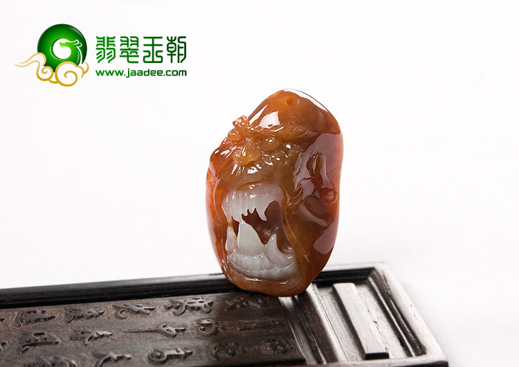 糯冰种褐红翡缅甸翡翠A货辟邪挂件
