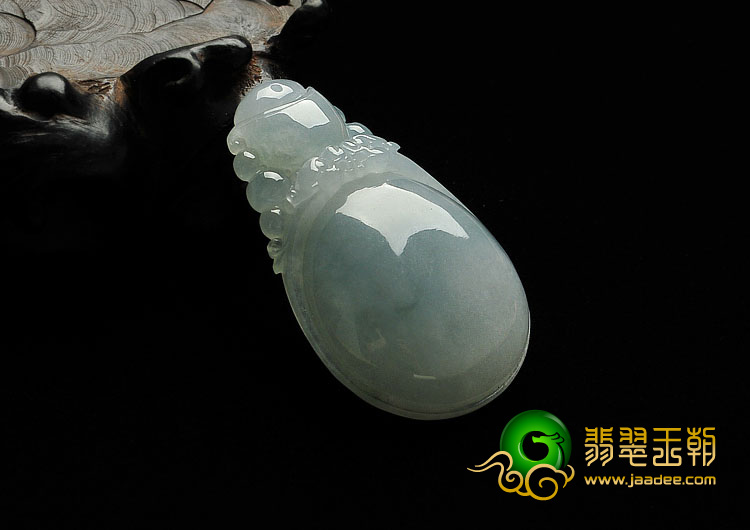 糯冰种晴水缅甸翡翠A货福在眼前挂件