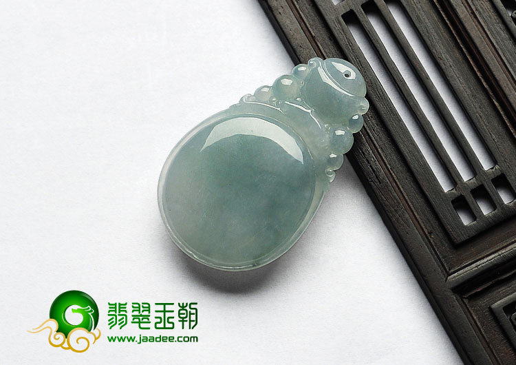 糯冰种晴水缅甸翡翠A货福在眼前挂件