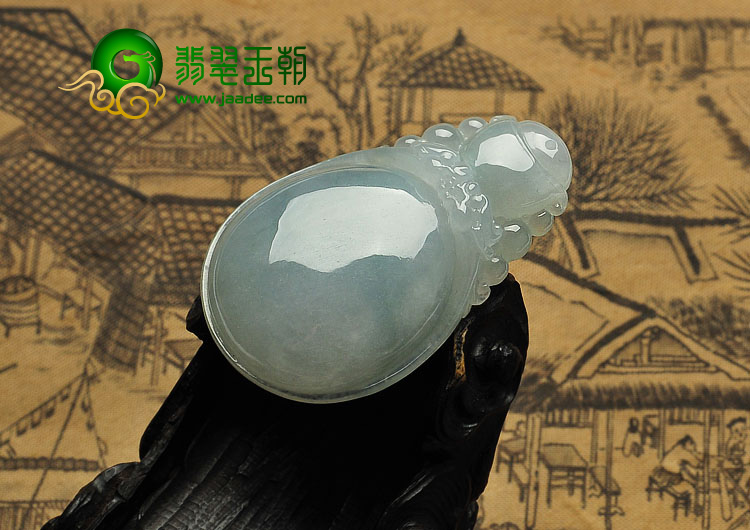 糯冰种晴水缅甸翡翠A货福在眼前挂件