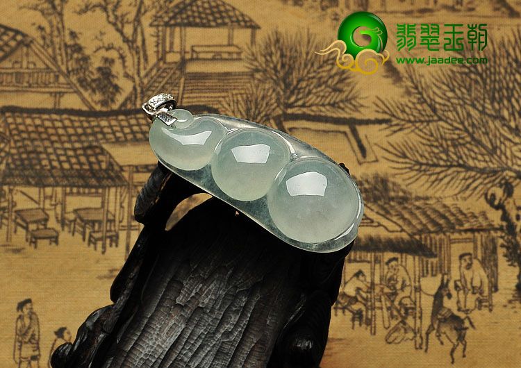 冰种晴水缅甸翡翠A货豆子挂件