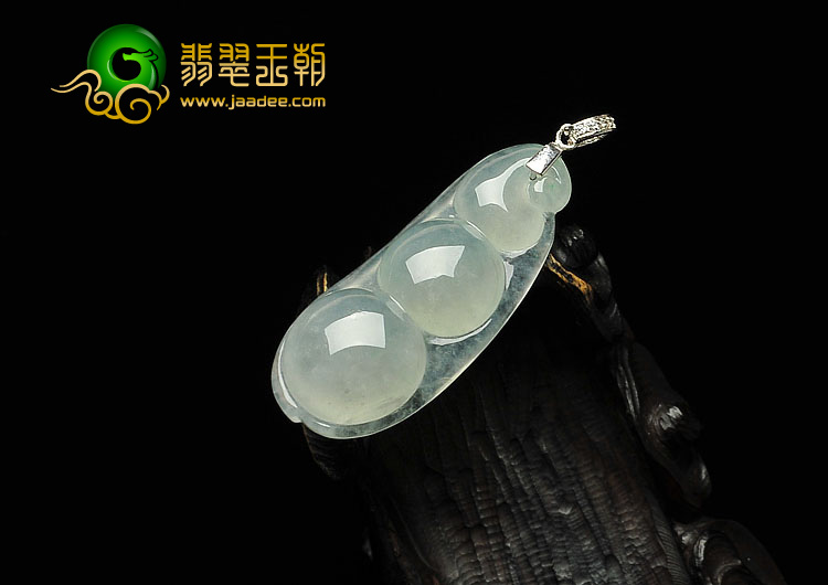 冰种晴水缅甸翡翠A货豆子挂件