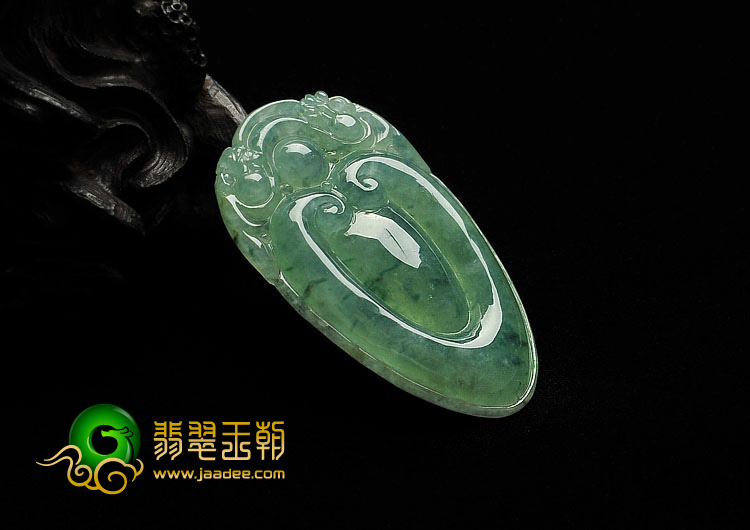冰种晴水飘花缅甸翡翠A货福在眼前挂件