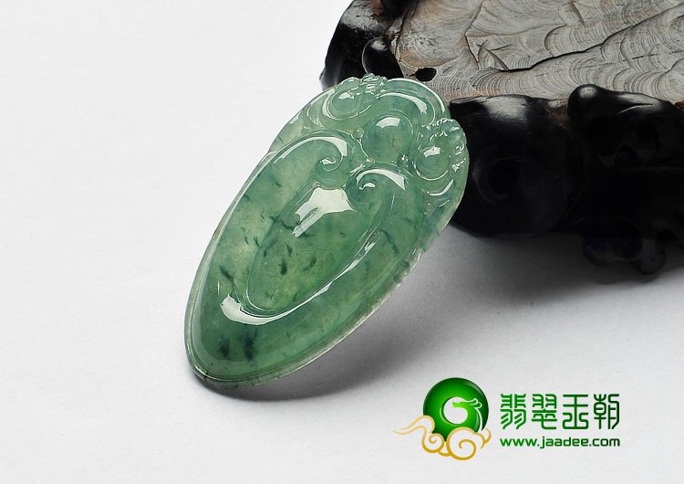 冰种晴水飘花缅甸翡翠A货福在眼前挂件