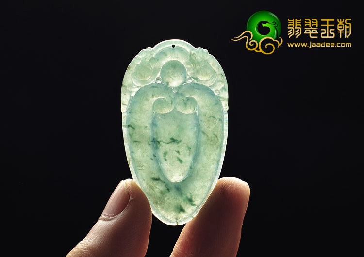 冰种晴水飘花缅甸翡翠A货福在眼前挂件