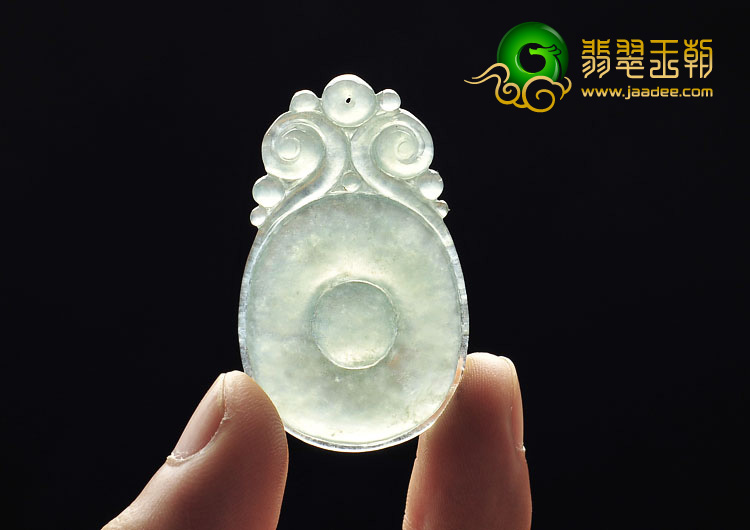 冰种晴水缅甸翡翠A货福在眼前挂件