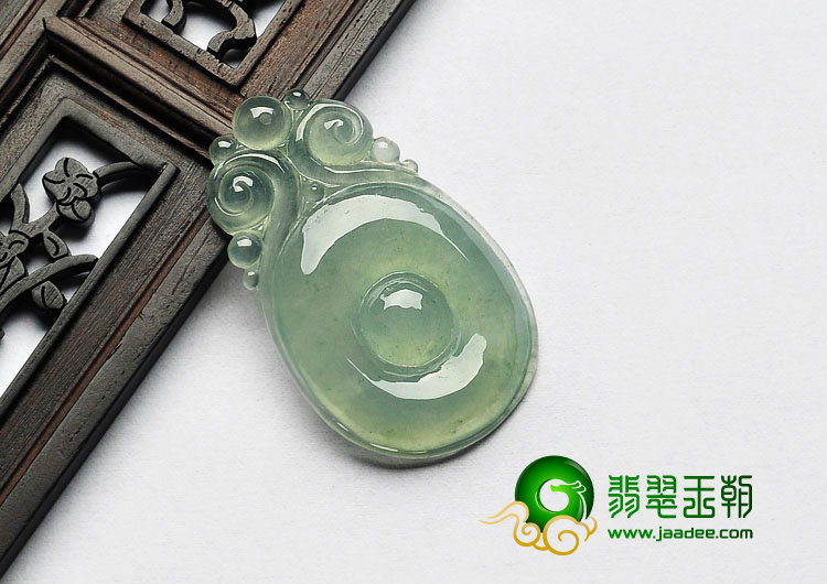 冰种晴水缅甸翡翠A货福在眼前挂件