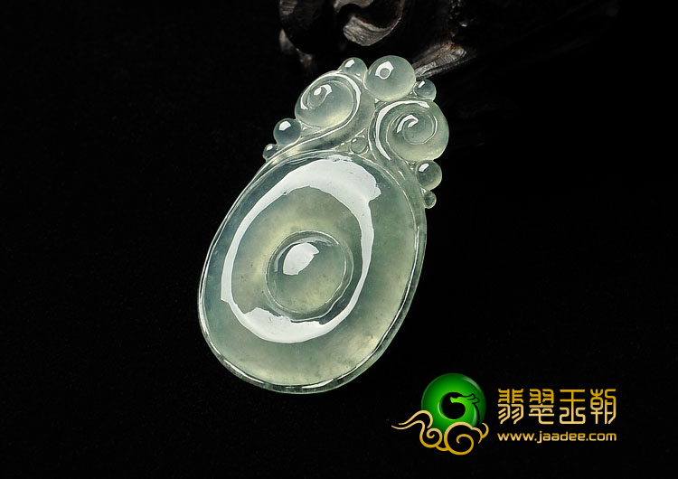 冰种晴水缅甸翡翠A货福在眼前挂件