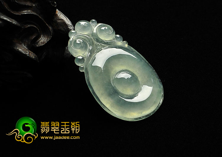 冰种晴水缅甸翡翠A货福在眼前挂件