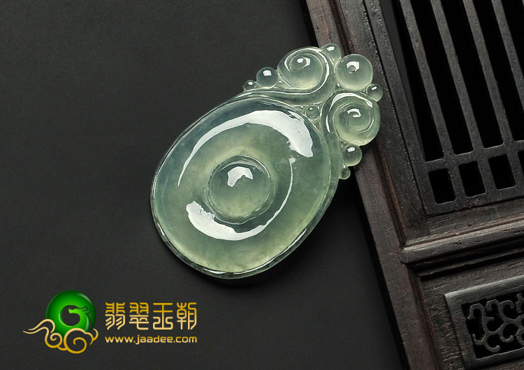 冰种晴水缅甸翡翠A货福在眼前挂件