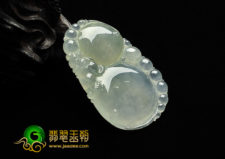 冰种晴水缅甸翡翠A货福禄寿挂件