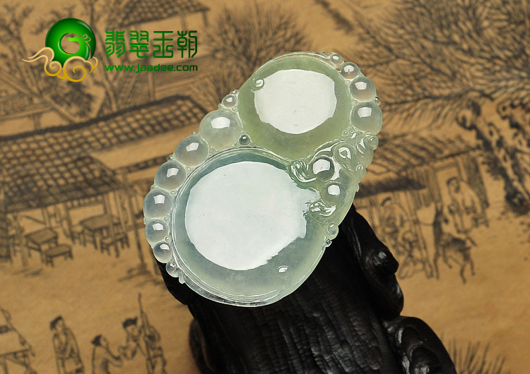 冰种晴水缅甸翡翠A货福禄寿挂件