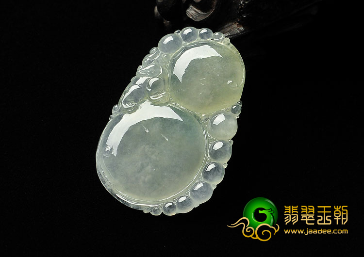 冰种晴水缅甸翡翠A货福禄寿挂件