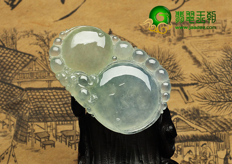 冰种晴水缅甸翡翠A货福禄寿挂件