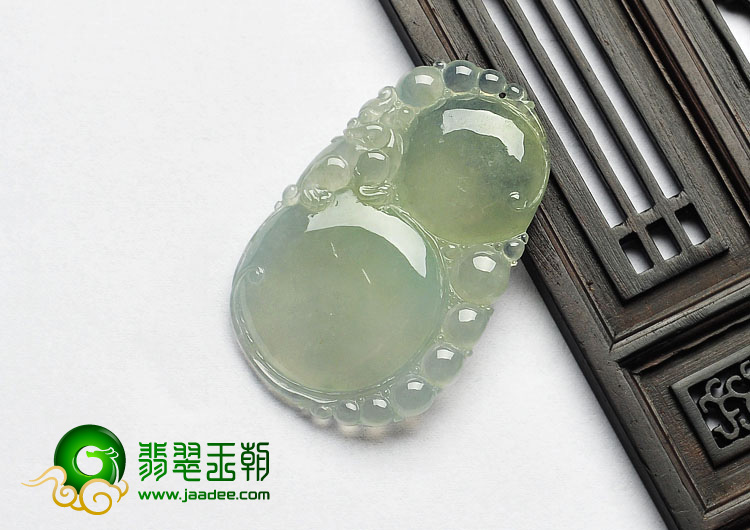 冰种晴水缅甸翡翠A货福禄寿挂件