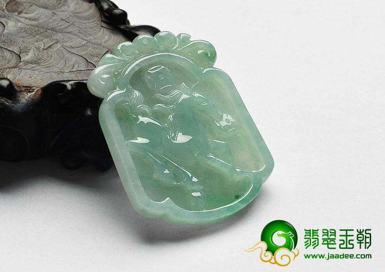 糯冰种晴水缅甸翡翠A货马牌挂件