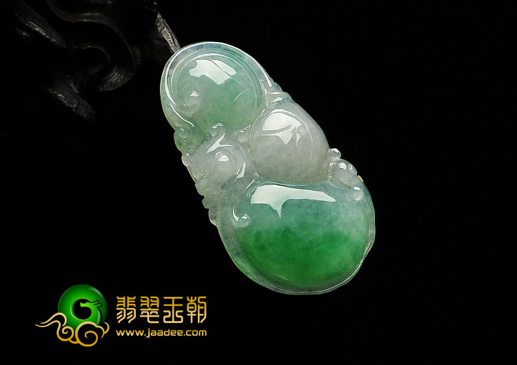 糯冰种飘翠缅甸翡翠A货福禄寿挂件