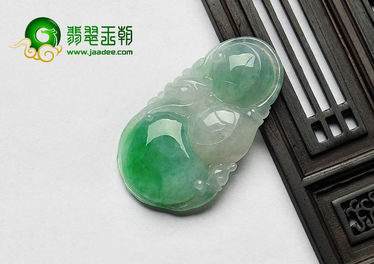 糯冰种飘翠缅甸翡翠A货福禄寿挂件