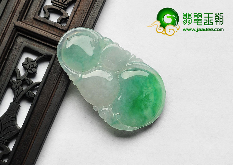 糯冰种飘翠缅甸翡翠A货福禄寿挂件
