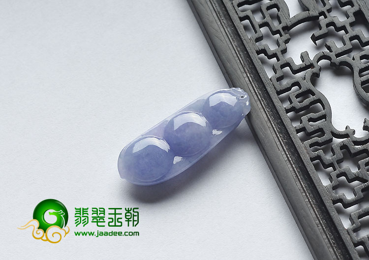 糯冰种紫罗兰缅甸翡翠A货四季豆挂件