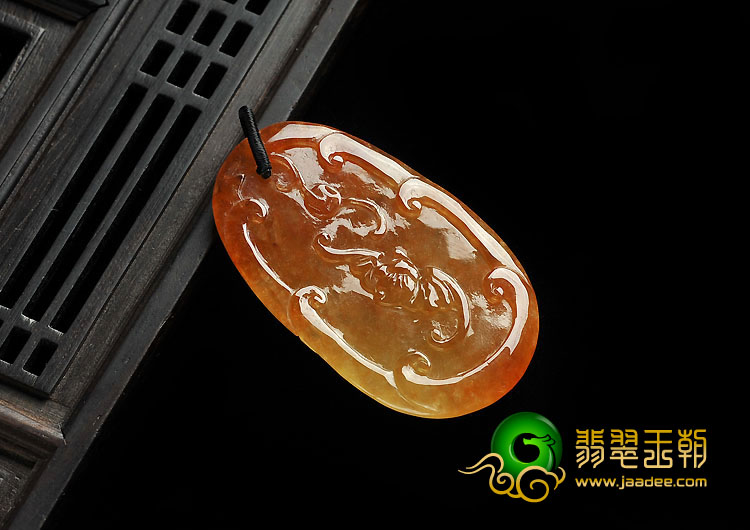 冰种红黄翡缅甸翡翠A货飞龙在天挂件