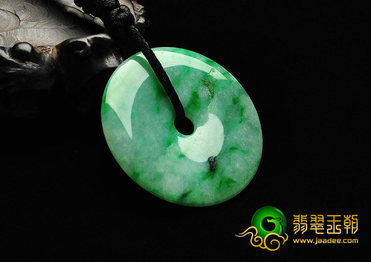 糯冰种飘翠缅甸翡翠A货平安扣挂件