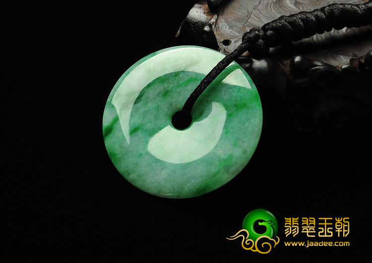 糯冰种飘翠缅甸翡翠A货平安扣挂件