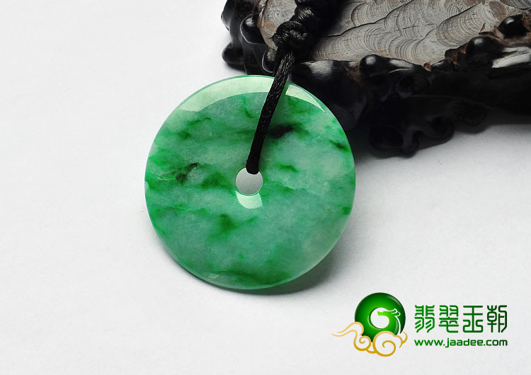 糯冰种飘翠缅甸翡翠A货平安扣挂件