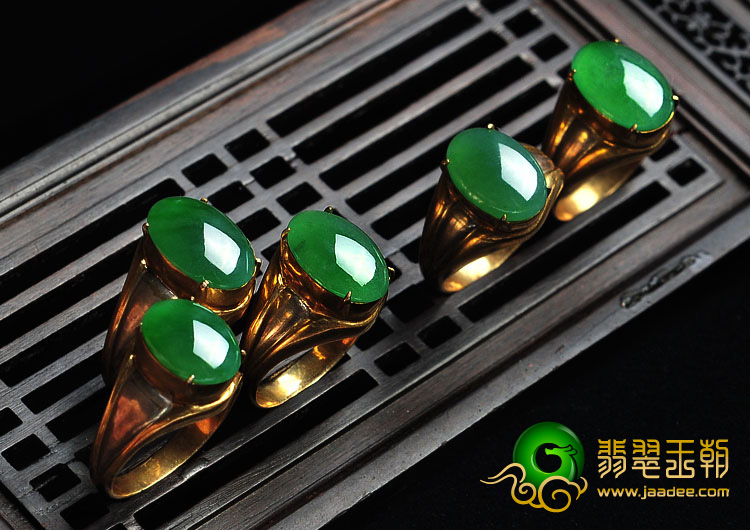 冰种菠菜绿缅甸翡翠A货戒面（单价）