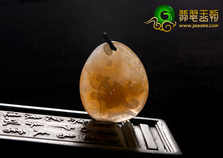 糯冰种红黄翡缅甸翡翠A货龙头挂件