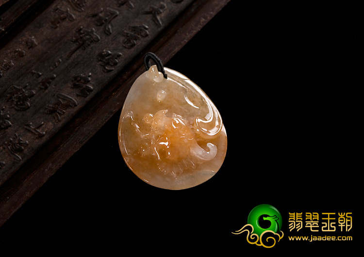 糯冰种红黄翡缅甸翡翠A货龙头挂件