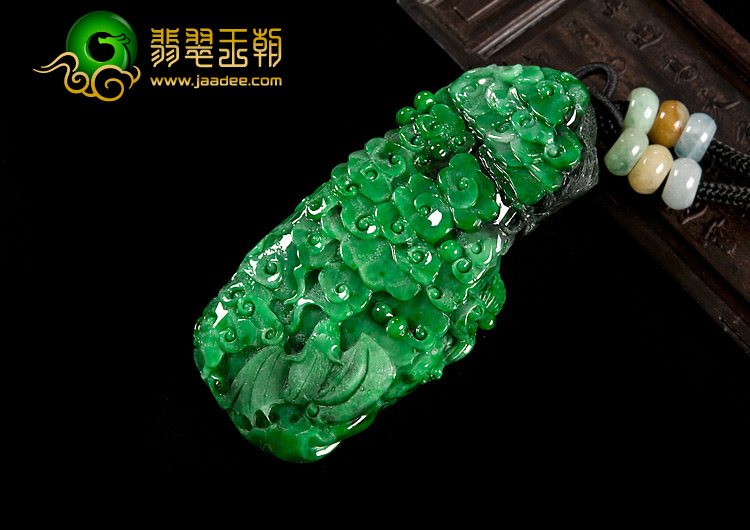 细糯种癣加绿缅甸翡翠A货龙凤呈祥挂件