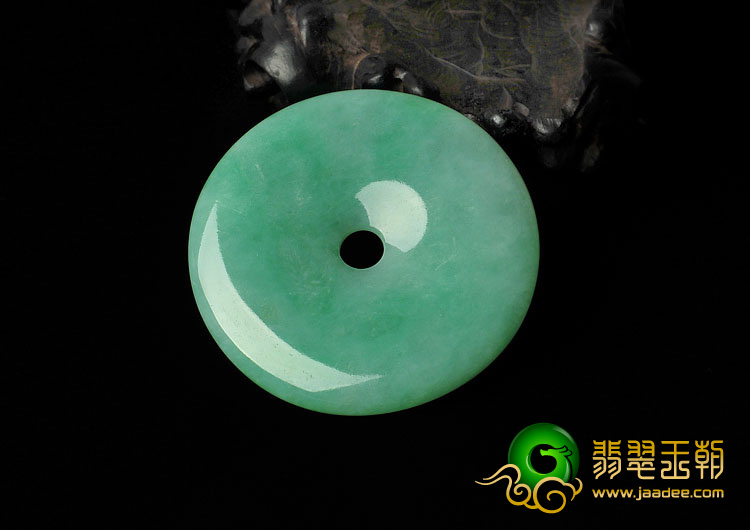 糯冰种翠色缅甸翡翠A货平安扣挂件