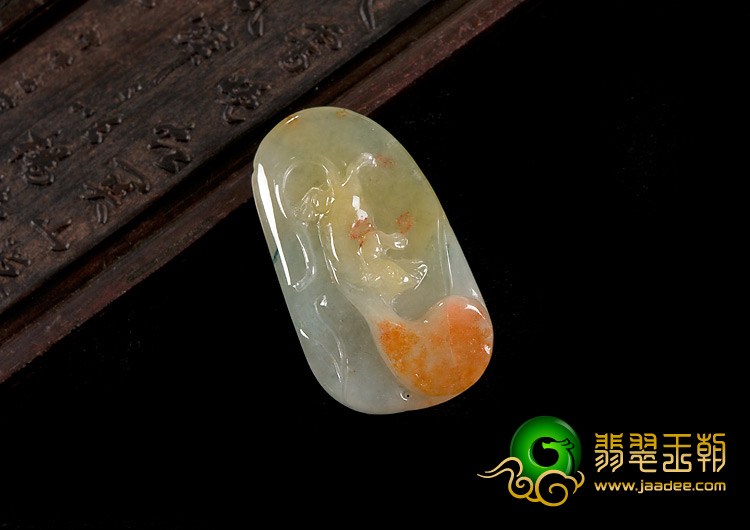 冰种红黄翡缅甸翡翠A货玉鼠运财挂件