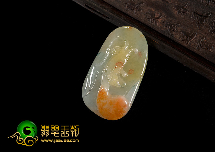 冰种红黄翡缅甸翡翠A货玉鼠运财挂件