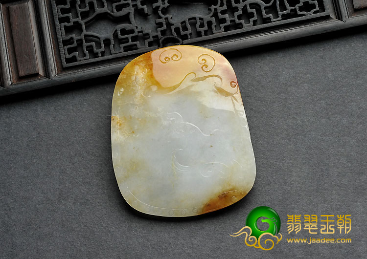 糯冰种红黄翡缅甸翡翠A货龙头挂件