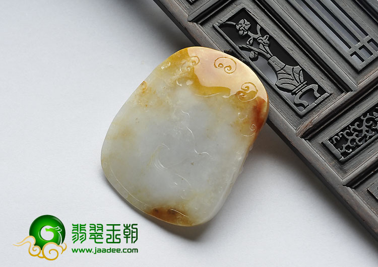 糯冰种红黄翡缅甸翡翠A货龙头挂件