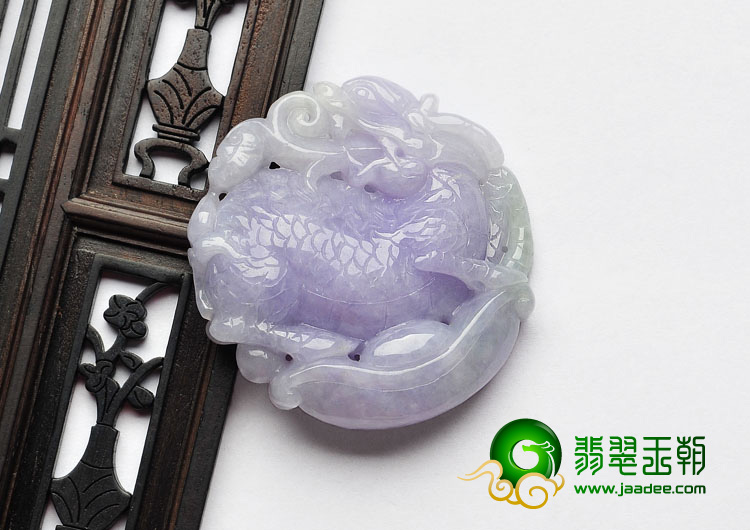 糯冰种紫罗兰缅甸翡翠A货貔貅挂件